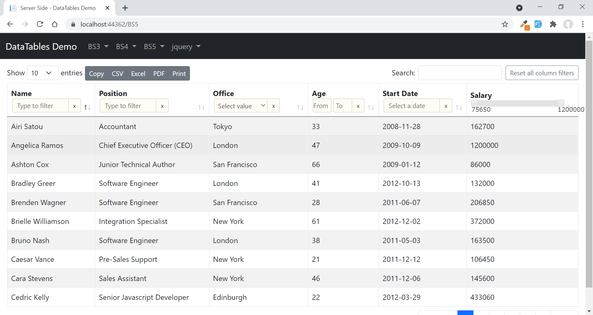 DotNet Core DataTables Grid By Dynomix | CodeCanyon